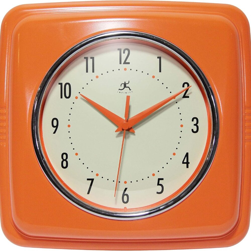 Mid Century Modern Style Orange‎ Clock